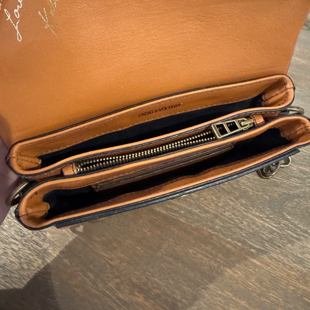 Zadig & Voltaire Tan Leather Crossbody with Antique Gold Hardware - Picture 8 of 8